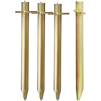 com-four® 4X Clavijas para Carpas Fabricadas en Acero - Carpas largas y robustas con Perfil en T para Acampar y en…